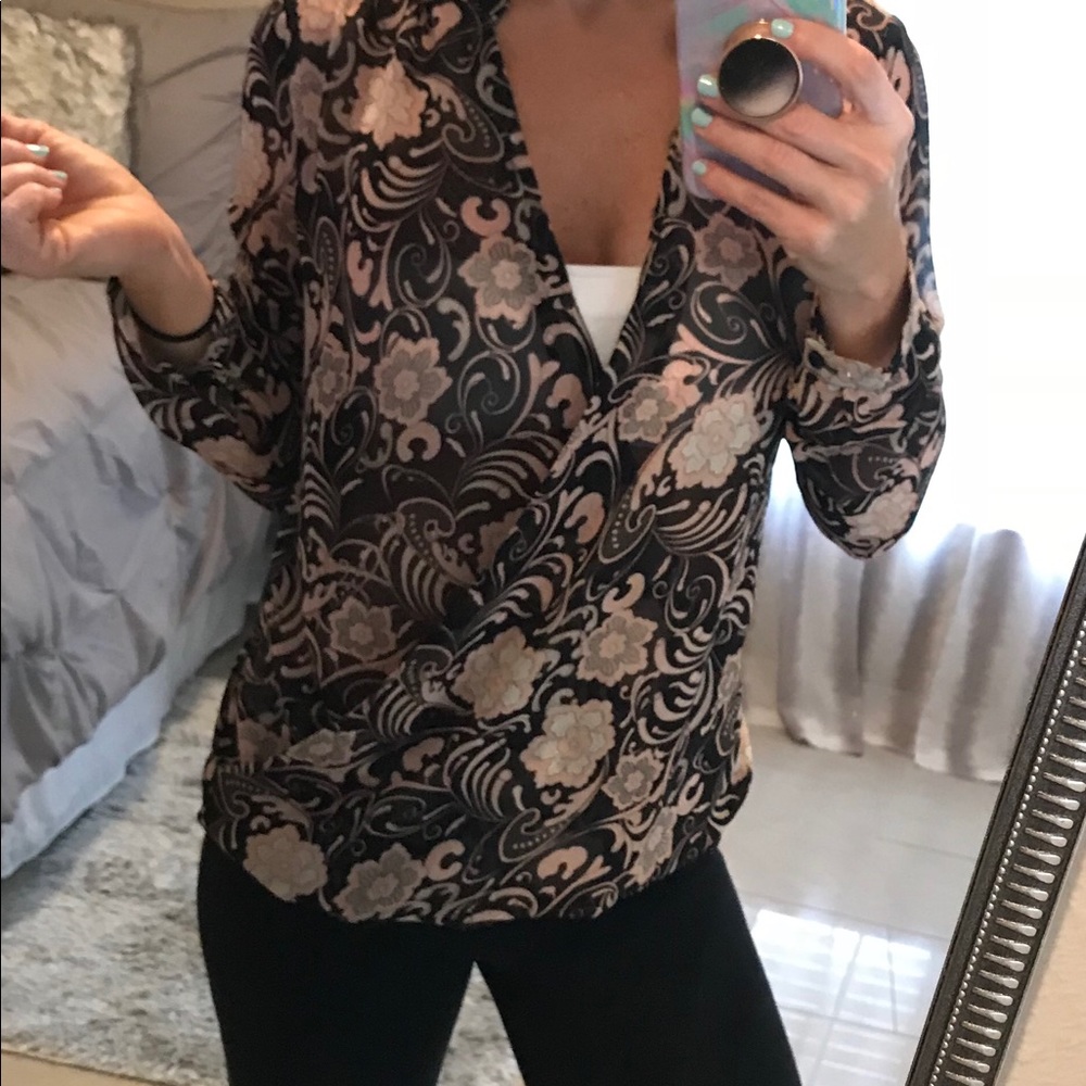 Sheer wrap shirt